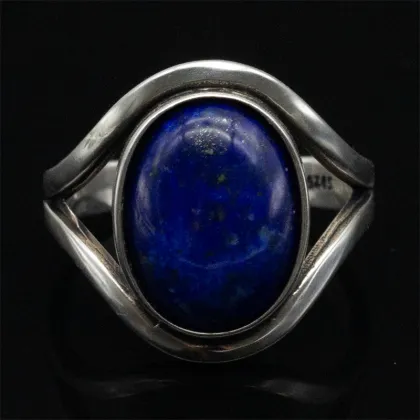 925 Sterling Silver Boho Hippie Lapis Lazuli Ring for Women