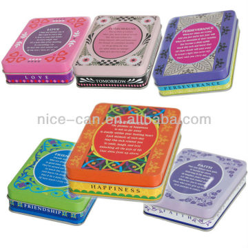 custom gift card tin box/post card tin box