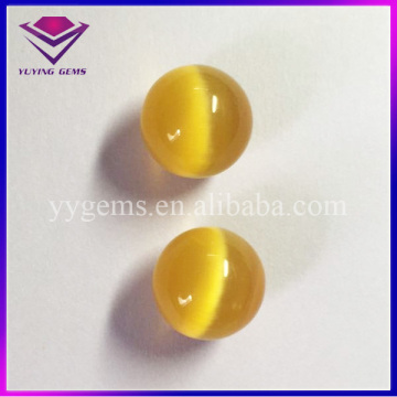 8mm Ball Shape Good Polishing Yellow Cat's Eye Gemstone Avaliable