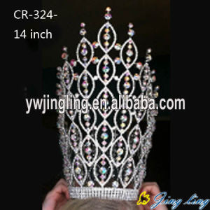 14 Inch AB Rhinestone Pageant Crown