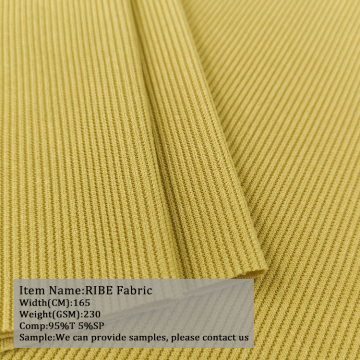 Direkte Hersteller Custom Color Polyester Stricker Elastizitätsrippengewebe