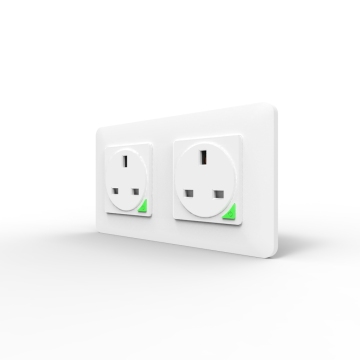UK Type G ซ็อกเก็ตผนังคู่พร้อมตัวจับเวลาแอพ SmartLife และรีโมทคอนโทรล - ซ็อกเก็ต Wifi Smart Tuya