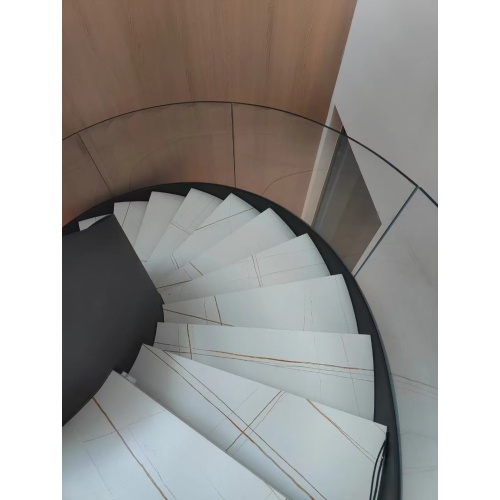 MS2025 فندق كبير راقي / منزل من ألواح الصلب والرخام درج منحني درج حلزوني