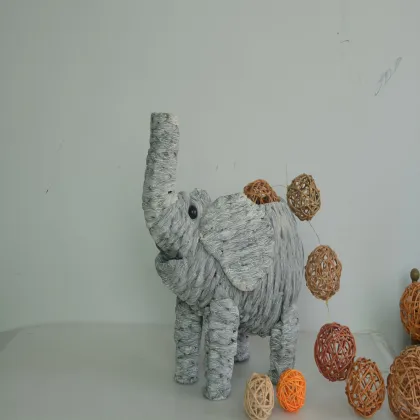 wash white water hyacinth elephant decoration pot