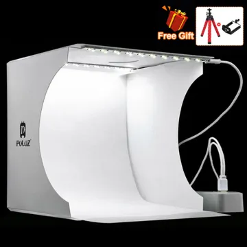 PULUZ 8"2LED Panels Folding Portable Photo Video Box Lighting Studio Shooting Tent Box Kit Emart Diffuse Studio Softbox lightbox