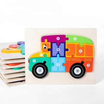3D Jigsaw Wooden Puzzle Toys for Kids - New Arrival CPC Certified