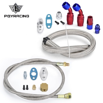 Turbo Oil Feed & Return Line Kit - Blue and Red (PQY-TOL21)