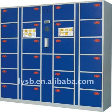 light green metal 24-door public electronic locker