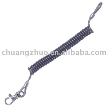 Fashion Plastic Steel Wire Spring Keyring
