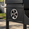 Ahumador resistente de la parrilla del Bbq del carbón de leña del barril con la puerta de acceso lateral y la bandeja de carbón de altura ajustable
