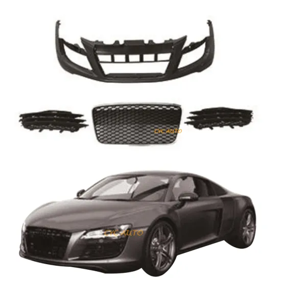 AUDI R8 V10 Front Bumper with Grille - 2007, 2008, 2009, 2010, 2013 Facelift Parts