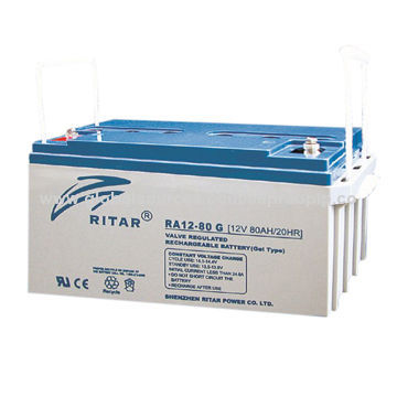 12V 80Ah Deep Cycle Battery, Longer Cycle Service Life/Maintenance-free for UPS/Solar and Wind Syste