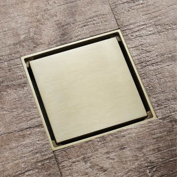 HIDEEP Bathroom Fittings Brush nickel gold Linear Shower Full Copper Floor Drain
