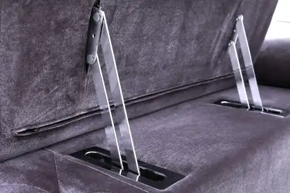 Velvet Chesterfield Sofa with Adjustable Headrest