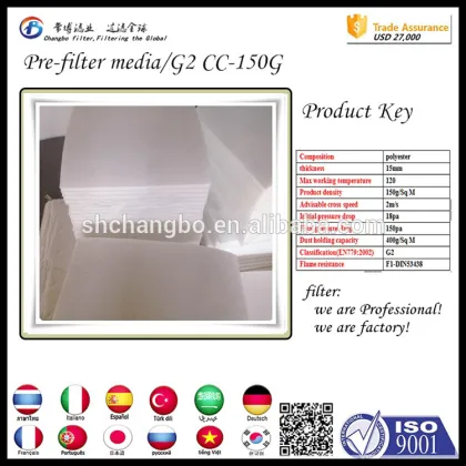 150g industrial air conditioner filter media air conditioning parts
