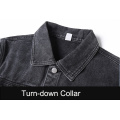 Popular Mens Jeans Jacket Black Factory Custom