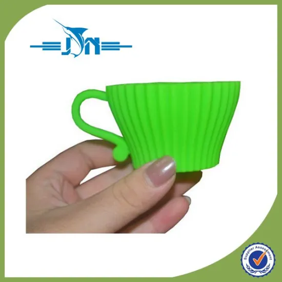 Colorful eco-friendly silicone decorated food new product teacup shape cake moulds