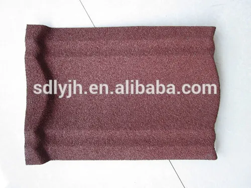 Wine red classical stone coated metal roofing tile