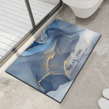 Diatomite Marble Bathroom Mat: Super Absorbent, Quick Dry, Non-Slip Rubber Bath Mat
