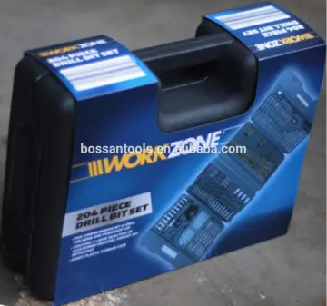 204pcs plastic case cordless drill bit set