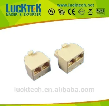 SINGLE MALE PLUG TO DUAL FEMALE JACK TELEPHONE RJ11 ADAPTER PLUG