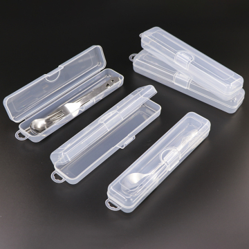 Plastic Cutlery Tableware Storage box Mini Gift Case Small Square Transparent PP Childent's Tableware Packaging Box