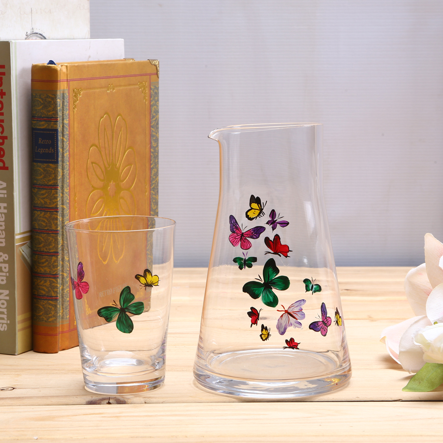 Hand Painted Water Drinking Glass Cup Set