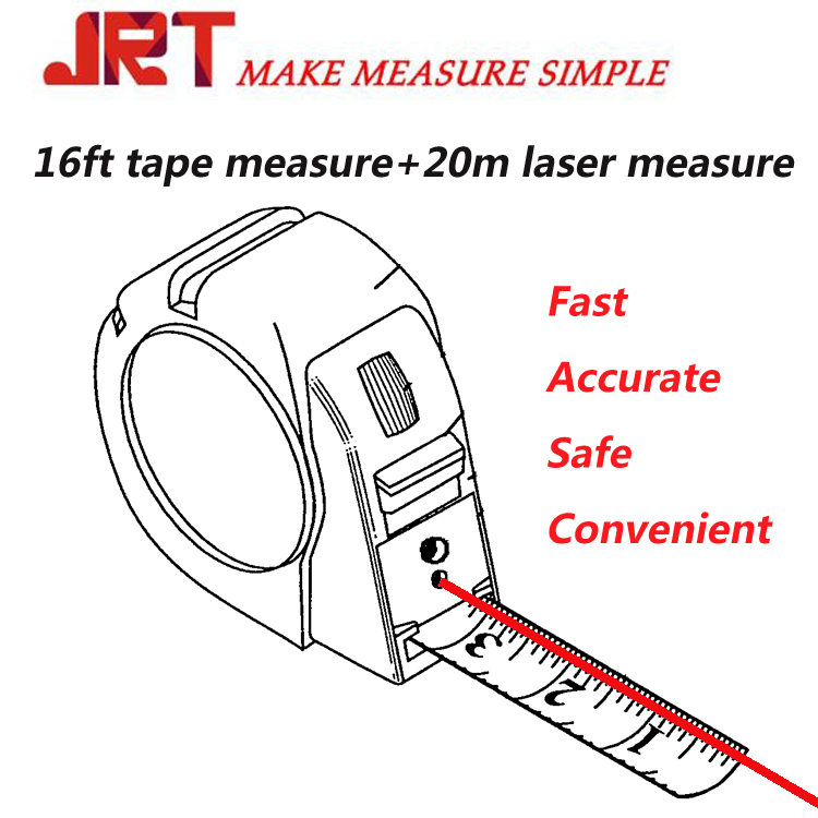 Allmänna verktyg 2 i 1 Lasertape mått