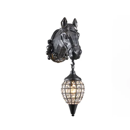 Vintage Farmhouse Wall Sconce: Rustic 1-Light Indoor Decorative Lamp with Exposed Resin Animal Design