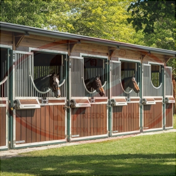 Popular Prefab Horse Barns with HDG Horse Stall Fronts and Patented Lock