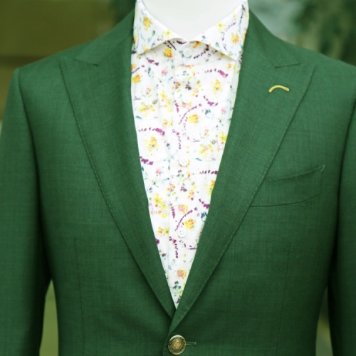 Premium Green Woolen Suit with Tailored Business Pants