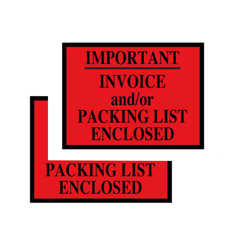 4.5*5.5 inch High quality good price self adhesive packing list envelope invoice enclosed pouch custom clear plastic bags3