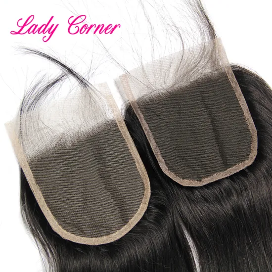 Raw virgin hair 4*4 lace closure, Brazilian straight hair transparent swiss lace closure thin skin