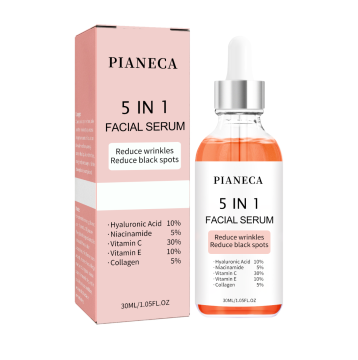 Anti-Aging Collagen Repair Face Serum: 5-in-1 Brightening & Pore-Shrinking Essence with Vitamin C
