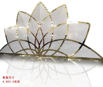 PROCARE Classic Flower rosa in oro rosa in PVC Acrilico Decorazione del matrimonio Display a forma di loto