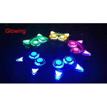 Wholesale Colorful LED Flashing Earphones Cat Ear Headphones