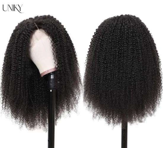 Uniky Wholesale European Virgin Hair Women Curly Wig Cuticle Aligned Full Swiss Lace Front Closure Indian Human Hair Kinky Curly