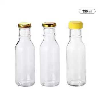 Fruit juice sauce glass bottle with metal lid