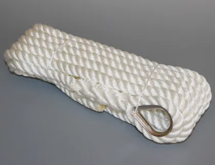 White 3-Strand Nylon Rope Cordage String 18mm 20mm 22mm with Eye Splice