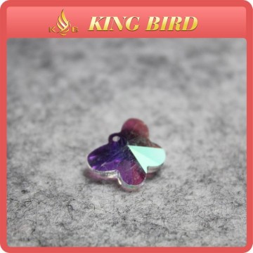 Glittering and translucent carving butterfly shape glass beads