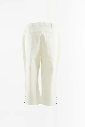 Cotton woven cropped trousers