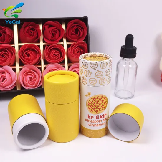 Recycled round essential oil container paper tube , custom essential oil tube box in Guangzhou