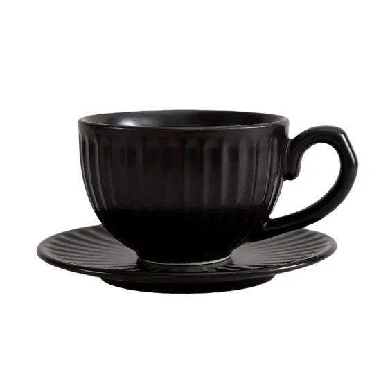 Vintage Style High-Temperature Firing Porcelain Coffee Cups Set - 300ml Perfect for Coffee, Tea, Cappuccino, Cocoa & Cereal
