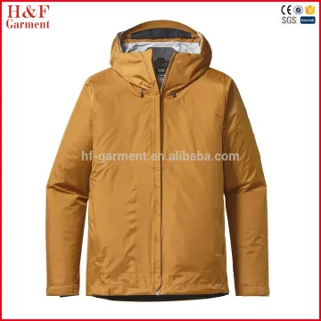 H&F Nylon rain jacket with custom labels and pockets, high quality rain jacket waterproof