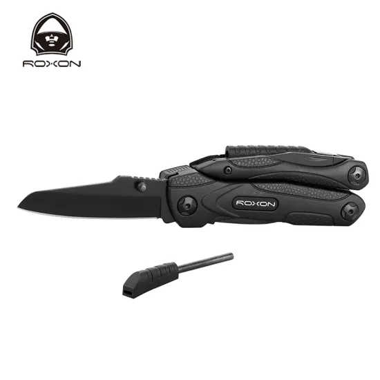 Roxon CM1349 SPARK Multitool Plier, 14-in-1 Multitools Folding Plier, Multipurpose Outdoor Survival Portable Multi Tool Set