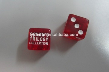 red dice with white dot,acrylic material,can custom your own logo