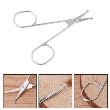 Makeup Stainless Steel Eyebrow Round Tips Scissors Facial Trimming Beauty