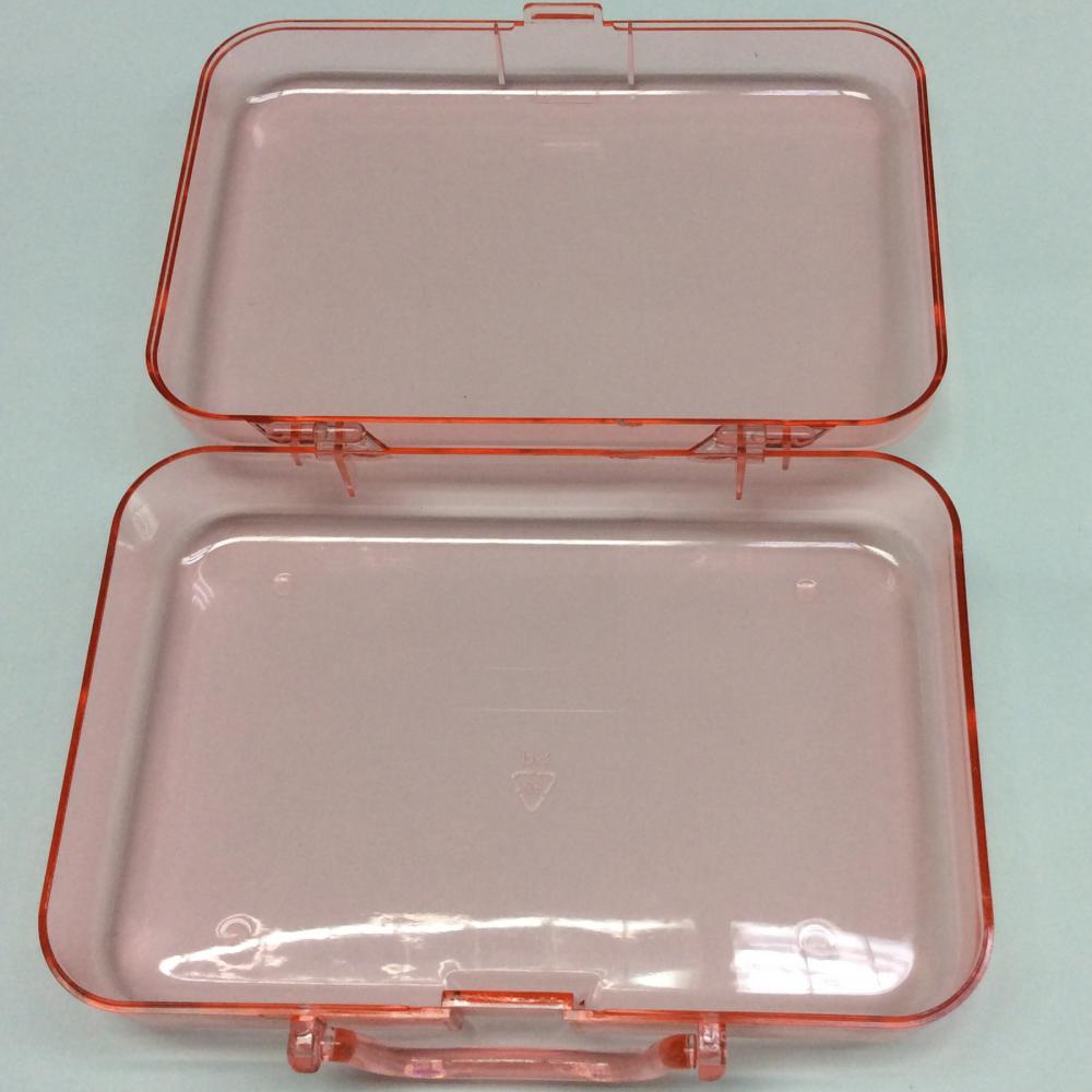 Caja de almacenamiento de cosméticos transparente portátil de plástico