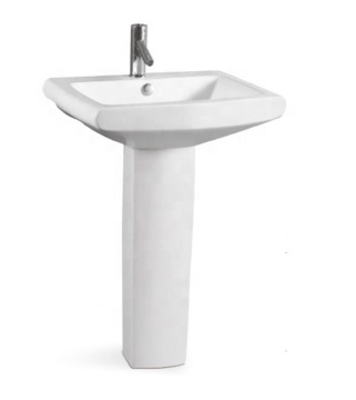 Nigeria Small Two-Piece Ceramic Pedestal Sink Basin for Public
