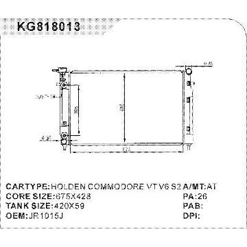 auto radiator car:HOLDEN COMMODORE VT V6 S2 OEM:JR1015J